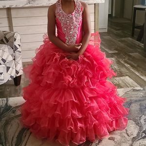 Pink Pageant Dress with rhinestones